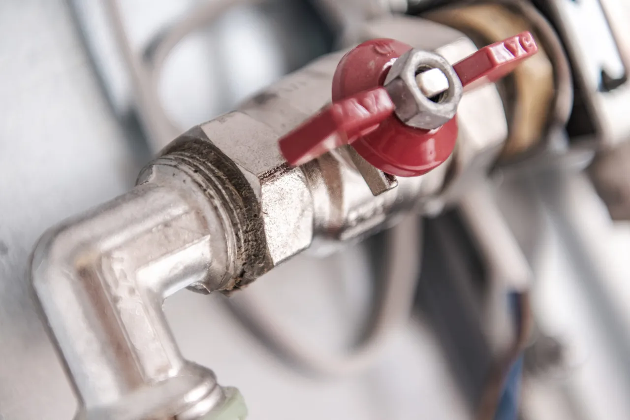 Valve and fittings on a residential water supply line